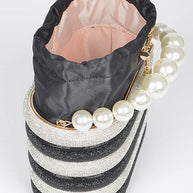 Pearl Handle Rhinestone Statement Bucket Clutch-Artini Accessories-[option4]-[option5]-[option6]-[option7]-[option8]-Shop-Boutique-Clothing-for-Women-Online