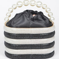 Pearl Handle Rhinestone Statement Bucket Clutch-Artini Accessories-[option4]-[option5]-[option6]-[option7]-[option8]-Shop-Boutique-Clothing-for-Women-Online