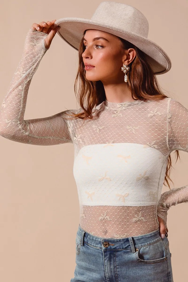 SO ME Bow Ribbon Pattern Sheer Lace Top-Crop Tops-Trendsi-[option4]-[option5]-[option6]-[option7]-[option8]-Shop-Boutique-Clothing-for-Women-Online