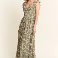 Jade By Jane Ruffle Sleeve Tiered Maxi Dress-Dresses-Trendsi-[option4]-[option5]-[option6]-[option7]-[option8]-Shop-Boutique-Clothing-for-Women-Online