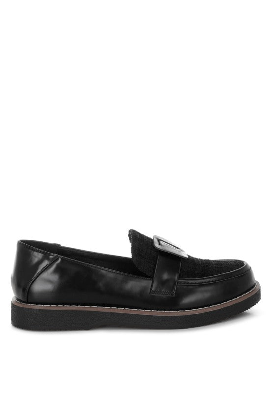 Elaris Tweed & Faux Leather Loafers-Rag Company-[option4]-[option5]-[option6]-[option7]-[option8]-Shop-Boutique-Clothing-for-Women-Online