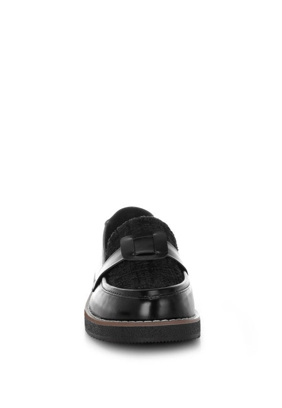 Elaris Tweed & Faux Leather Loafers-Rag Company-[option4]-[option5]-[option6]-[option7]-[option8]-Shop-Boutique-Clothing-for-Women-Online