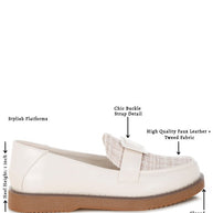Elaris Tweed & Faux Leather Loafers-Rag Company-[option4]-[option5]-[option6]-[option7]-[option8]-Shop-Boutique-Clothing-for-Women-Online