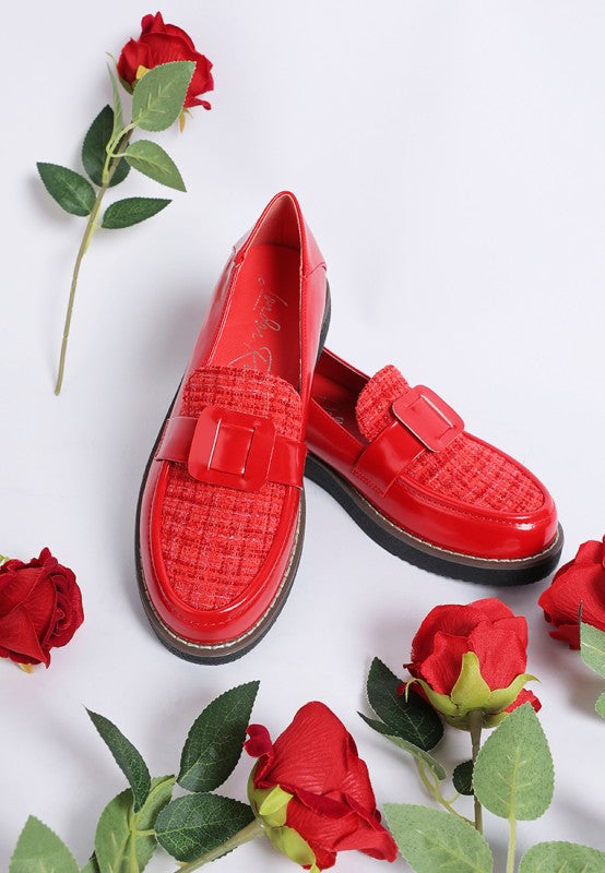 Elaris Tweed & Faux Leather Loafers-Rag Company-[option4]-[option5]-[option6]-[option7]-[option8]-Shop-Boutique-Clothing-for-Women-Online