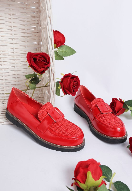 Elaris Tweed & Faux Leather Loafers-Rag Company-[option4]-[option5]-[option6]-[option7]-[option8]-Shop-Boutique-Clothing-for-Women-Online