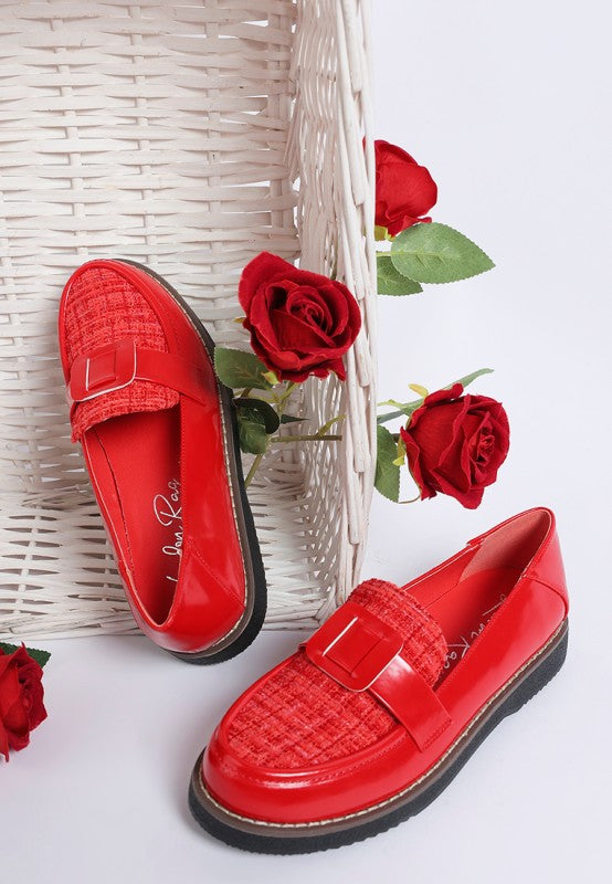 Elaris Tweed & Faux Leather Loafers-Rag Company-[option4]-[option5]-[option6]-[option7]-[option8]-Shop-Boutique-Clothing-for-Women-Online