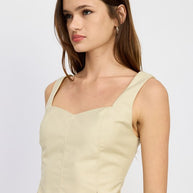 BUSTIER TOP WITH SLIT DETAIL-Emory Park-[option4]-[option5]-[option6]-[option7]-[option8]-Shop-Boutique-Clothing-for-Women-Online