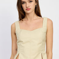 BUSTIER TOP WITH SLIT DETAIL-Emory Park-[option4]-[option5]-[option6]-[option7]-[option8]-Shop-Boutique-Clothing-for-Women-Online