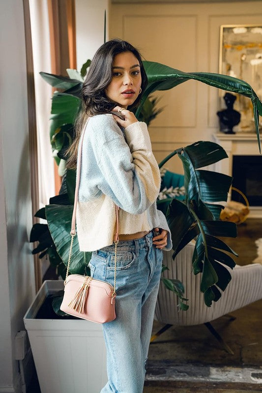 Tassel Small Crossbody Bag with Chain Strap-Fashion World-[option4]-[option5]-[option6]-[option7]-[option8]-Shop-Boutique-Clothing-for-Women-Online