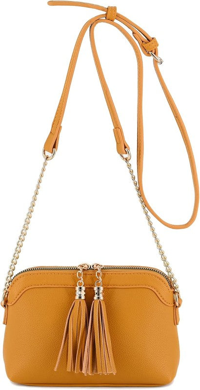 Tassel Small Crossbody Bag with Chain Strap-Fashion World-[option4]-[option5]-[option6]-[option7]-[option8]-Shop-Boutique-Clothing-for-Women-Online