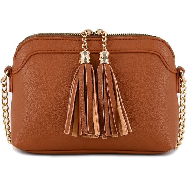 Tassel Small Crossbody Bag with Chain Strap-Fashion World-[option4]-[option5]-[option6]-[option7]-[option8]-Shop-Boutique-Clothing-for-Women-Online
