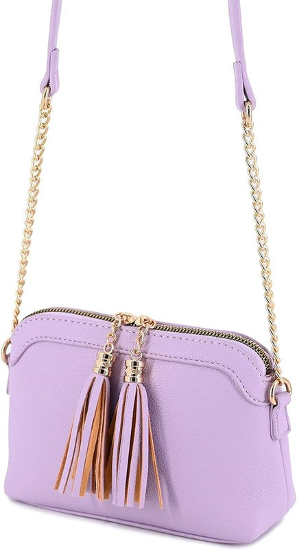 Tassel Small Crossbody Bag with Chain Strap-Fashion World-[option4]-[option5]-[option6]-[option7]-[option8]-Shop-Boutique-Clothing-for-Women-Online