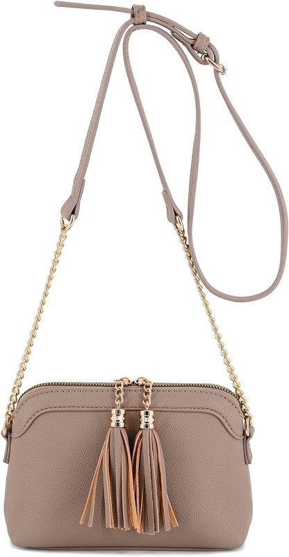 Tassel Small Crossbody Bag with Chain Strap-Fashion World-[option4]-[option5]-[option6]-[option7]-[option8]-Shop-Boutique-Clothing-for-Women-Online
