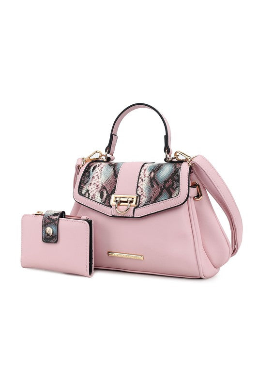 The Geny Faux-Snake Shoulder Bag with Wallet Mia K-MKF Collection by Mia K-[option4]-[option5]-[option6]-[option7]-[option8]-Shop-Boutique-Clothing-for-Women-Online