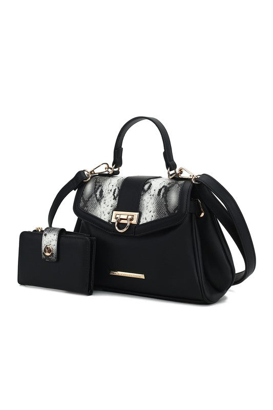 The Geny Faux-Snake Shoulder Bag with Wallet Mia K-MKF Collection by Mia K-[option4]-[option5]-[option6]-[option7]-[option8]-Shop-Boutique-Clothing-for-Women-Online