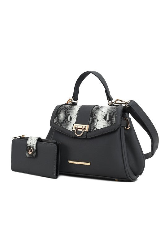 The Geny Faux-Snake Shoulder Bag with Wallet Mia K-MKF Collection by Mia K-[option4]-[option5]-[option6]-[option7]-[option8]-Shop-Boutique-Clothing-for-Women-Online