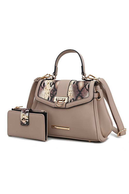 The Geny Faux-Snake Shoulder Bag with Wallet Mia K-MKF Collection by Mia K-[option4]-[option5]-[option6]-[option7]-[option8]-Shop-Boutique-Clothing-for-Women-Online