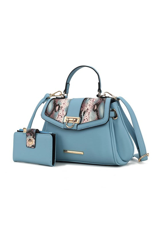 The Geny Faux-Snake Shoulder Bag with Wallet Mia K-MKF Collection by Mia K-[option4]-[option5]-[option6]-[option7]-[option8]-Shop-Boutique-Clothing-for-Women-Online