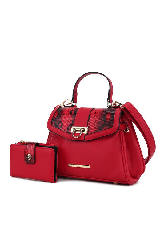 The Geny Faux-Snake Shoulder Bag with Wallet Mia K-MKF Collection by Mia K-[option4]-[option5]-[option6]-[option7]-[option8]-Shop-Boutique-Clothing-for-Women-Online