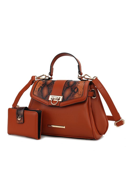 The Geny Faux-Snake Shoulder Bag with Wallet Mia K-MKF Collection by Mia K-[option4]-[option5]-[option6]-[option7]-[option8]-Shop-Boutique-Clothing-for-Women-Online