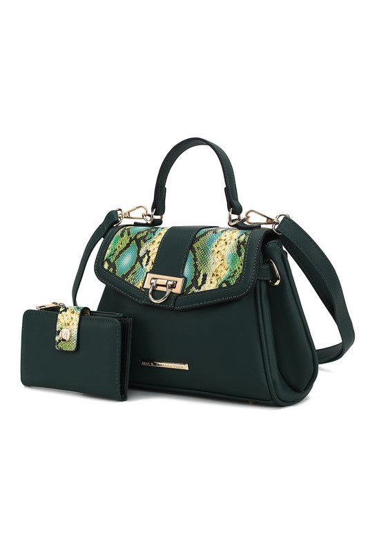 The Geny Faux-Snake Shoulder Bag with Wallet Mia K-MKF Collection by Mia K-[option4]-[option5]-[option6]-[option7]-[option8]-Shop-Boutique-Clothing-for-Women-Online