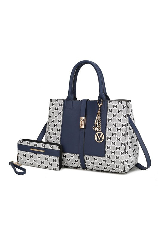 The Yuliana Circular Print Satchel with Wallet Mia-MKF Collection by Mia K-[option4]-[option5]-[option6]-[option7]-[option8]-Shop-Boutique-Clothing-for-Women-Online