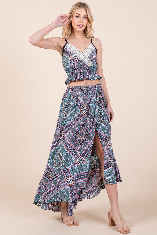 Tribal Print Skirt Set-Orange Farm Clothing-[option4]-[option5]-[option6]-[option7]-[option8]-Shop-Boutique-Clothing-for-Women-Online