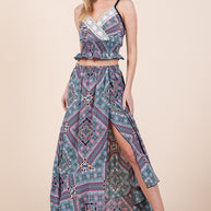 Tribal Print Skirt Set-Orange Farm Clothing-Tribal Print Combo-S-[option4]-[option5]-[option6]-[option7]-[option8]-Shop-Boutique-Clothing-for-Women-Online