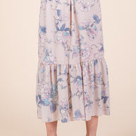 Ruffle Bottom Floral Print Skirt-Orange Farm Clothing-[option4]-[option5]-[option6]-[option7]-[option8]-Shop-Boutique-Clothing-for-Women-Online