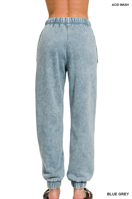 Zenana Acid Wash Fleece Sweatpants with Pockets-ZENANA-[option4]-[option5]-[option6]-[option7]-[option8]-Shop-Boutique-Clothing-for-Women-Online