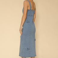 Denim dress with bow detailing-Miss Sparkling-[option4]-[option5]-[option6]-[option7]-[option8]-Shop-Boutique-Clothing-for-Women-Online