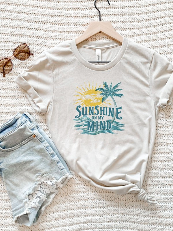 Sunshine On My Mind Graphic Tee Plus-Ocean and 7th-Heather Dust-2X-[option4]-[option5]-[option6]-[option7]-[option8]-Shop-Boutique-Clothing-for-Women-Online