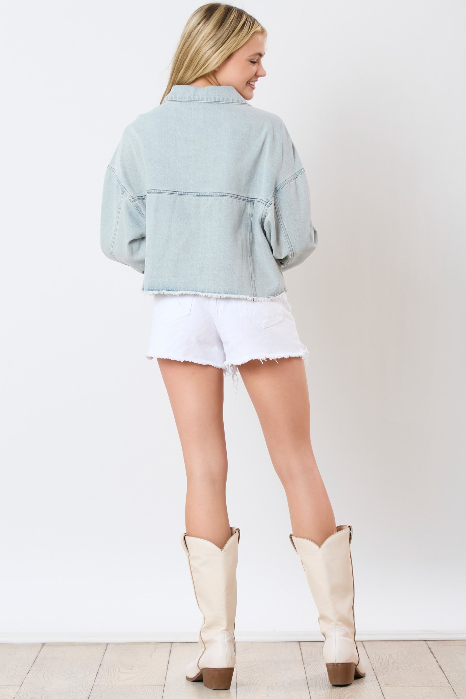 Football Towel & Sequin Embroidery Denim Jacket-Womens-Ave Shops-[option4]-[option5]-[option6]-[option7]-[option8]-Shop-Boutique-Clothing-for-Women-Online