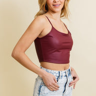 Strap Faux Leather Crop Cami Top-Leto Accessories-[option4]-[option5]-[option6]-[option7]-[option8]-Shop-Boutique-Clothing-for-Women-Online