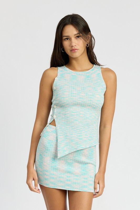 MULTI RIB TOP WITH SIZE BUTTON DETAIL-Emory Park-BLUE PINK-S-[option4]-[option5]-[option6]-[option7]-[option8]-Shop-Boutique-Clothing-for-Women-Online