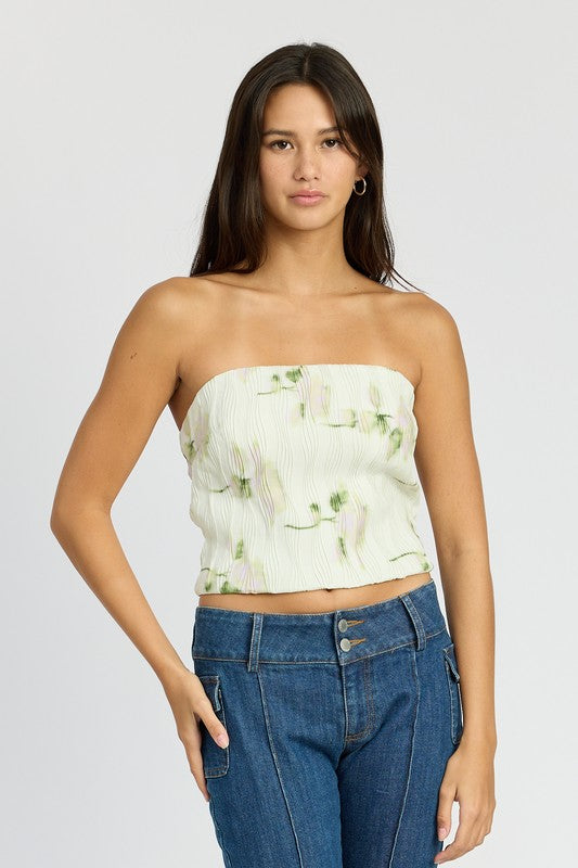 FLORAL TUBE TOP-Emory Park-[option4]-[option5]-[option6]-[option7]-[option8]-Shop-Boutique-Clothing-for-Women-Online