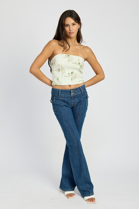 FLORAL TUBE TOP-Emory Park-[option4]-[option5]-[option6]-[option7]-[option8]-Shop-Boutique-Clothing-for-Women-Online