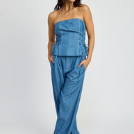 TUBE TOP WITH SIDE LACE UP DETAIL-Emory Park-[option4]-[option5]-[option6]-[option7]-[option8]-Shop-Boutique-Clothing-for-Women-Online