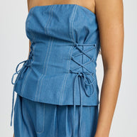 TUBE TOP WITH SIDE LACE UP DETAIL-Emory Park-[option4]-[option5]-[option6]-[option7]-[option8]-Shop-Boutique-Clothing-for-Women-Online