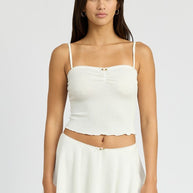 CINCH FRONT CAMI TOP-Emory Park-OFF WHITE-S-[option4]-[option5]-[option6]-[option7]-[option8]-Shop-Boutique-Clothing-for-Women-Online