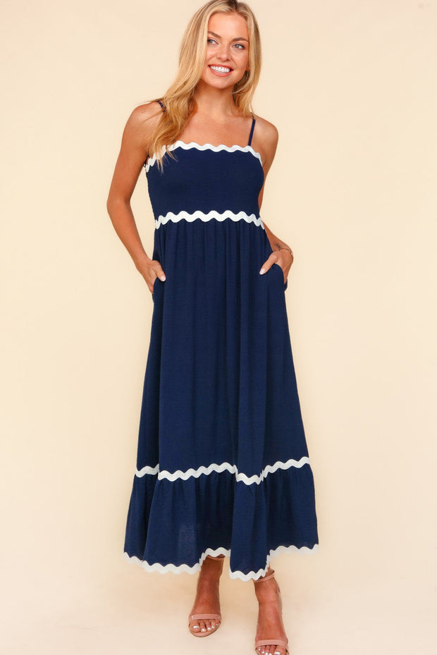 Ric Rac Square Neck Fit and Flare Maxi Dress-Dresses-Ave Shops-[option4]-[option5]-[option6]-[option7]-[option8]-Shop-Boutique-Clothing-for-Women-Online