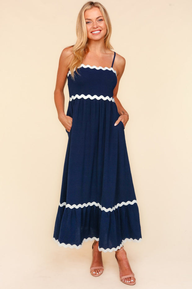 Ric Rac Square Neck Fit and Flare Maxi Dress-Dresses-Ave Shops-[option4]-[option5]-[option6]-[option7]-[option8]-Shop-Boutique-Clothing-for-Women-Online