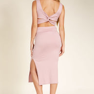 Twist Back Heavy Ribbed Skirt Set-Orange Farm Clothing-[option4]-[option5]-[option6]-[option7]-[option8]-Shop-Boutique-Clothing-for-Women-Online