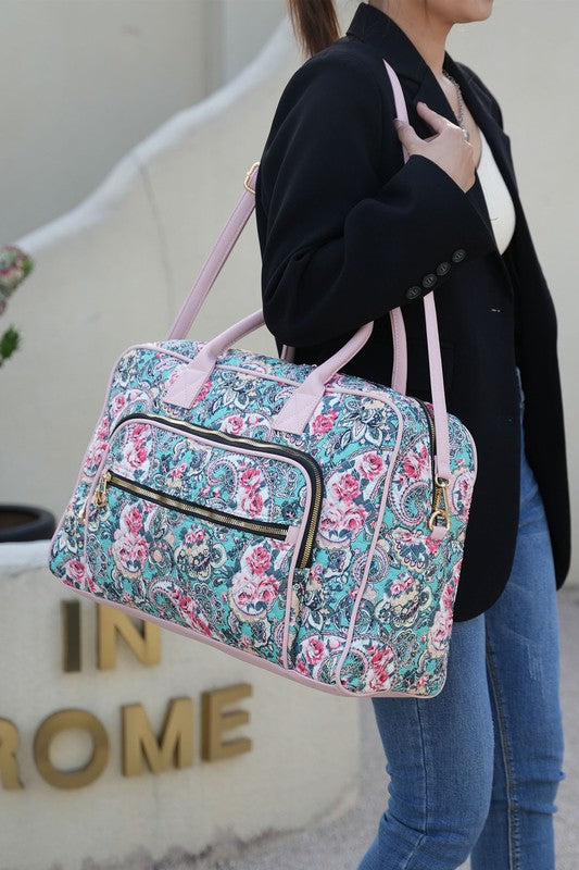 The Jayla Botanical Pattern Duffle Bag-MKF Collection by Mia K-[option4]-[option5]-[option6]-[option7]-[option8]-Shop-Boutique-Clothing-for-Women-Online