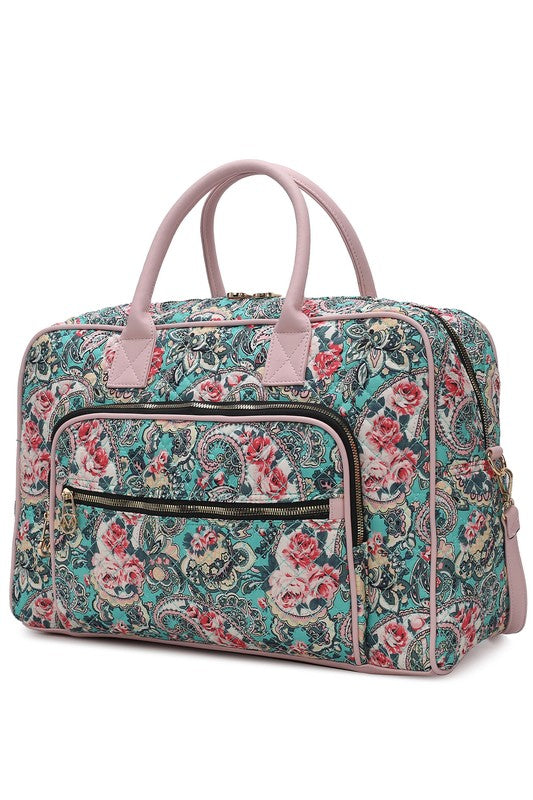 The Jayla Botanical Pattern Duffle Bag-MKF Collection by Mia K-[option4]-[option5]-[option6]-[option7]-[option8]-Shop-Boutique-Clothing-for-Women-Online