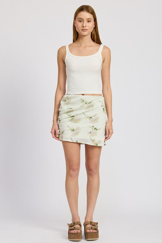 FLORAL PENCIL SKIRT WITH SIDE SLIT-Emory Park-[option4]-[option5]-[option6]-[option7]-[option8]-Shop-Boutique-Clothing-for-Women-Online