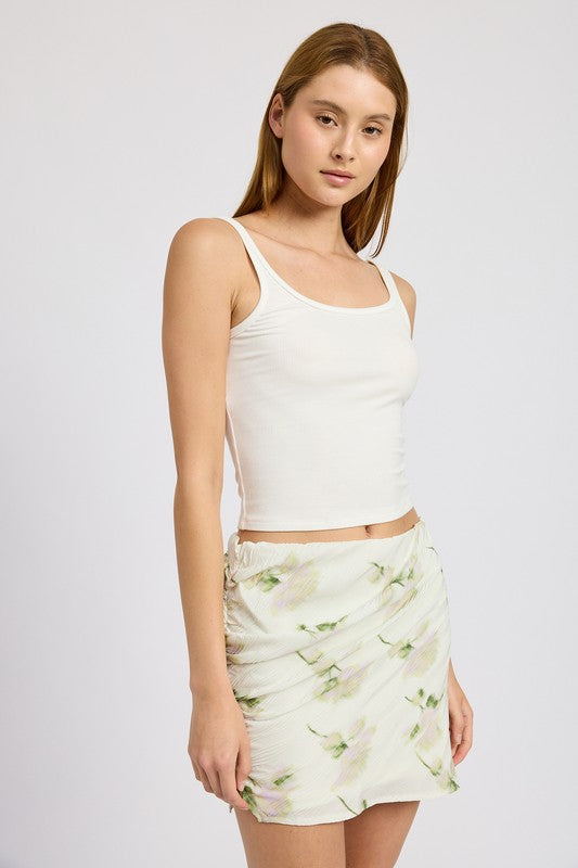 FLORAL PENCIL SKIRT WITH SIDE SLIT-Emory Park-[option4]-[option5]-[option6]-[option7]-[option8]-Shop-Boutique-Clothing-for-Women-Online