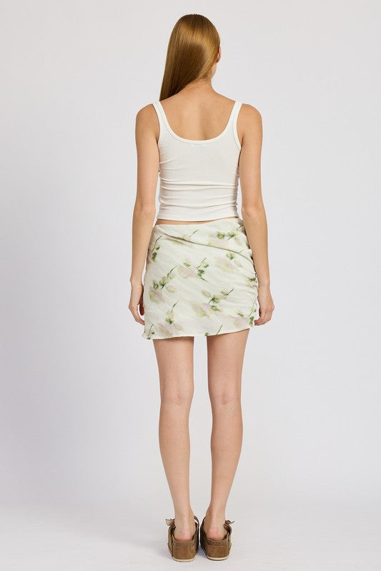 FLORAL PENCIL SKIRT WITH SIDE SLIT-Emory Park-[option4]-[option5]-[option6]-[option7]-[option8]-Shop-Boutique-Clothing-for-Women-Online