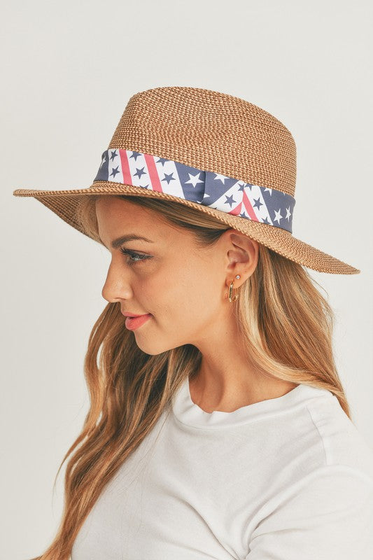 American Flag Sun Hat-ICCO ACCESSORIES-TAN-OS-[option4]-[option5]-[option6]-[option7]-[option8]-Shop-Boutique-Clothing-for-Women-Online