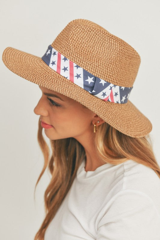 American Flag Sun Hat-ICCO ACCESSORIES-TAN-OS-[option4]-[option5]-[option6]-[option7]-[option8]-Shop-Boutique-Clothing-for-Women-Online